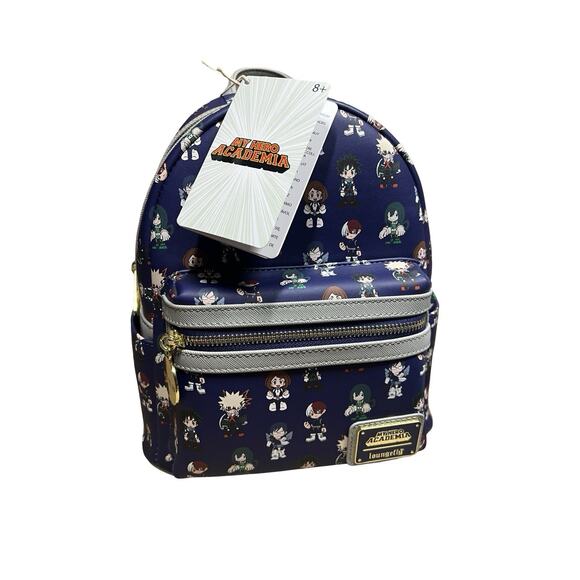 Loungefly My Hero Academia Group Allover Print MHA Womens Double Strap NWT main image 7
